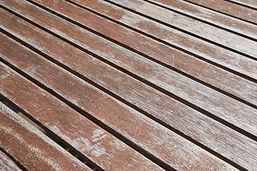 Image showing Wood deck lumber