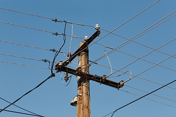 Image showing Electric line post