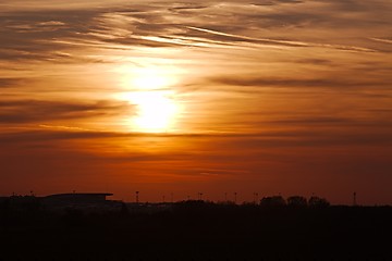 Image showing Sunset sky with clouds