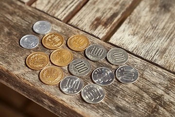 Image showing Japanese coins on a table