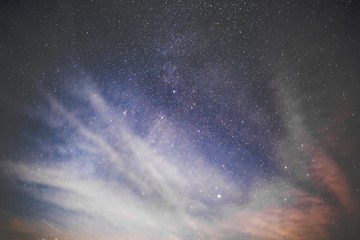 Image showing Starry sky and clouds