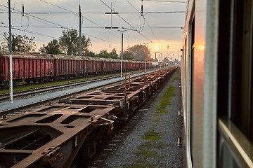 Image showing Train Journey at Dusk