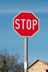 Image showing Stop sign closeup