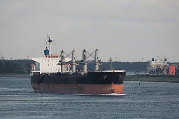 Image showing Industrial ship leaving Rotterdam