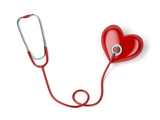 Image showing Stethoscope and red heart