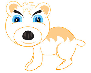 Image showing Cartoon arctic animal polar bear vector illustration