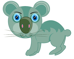 Image showing Cartoon of the wildlife koala on white background