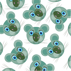 Image showing Cartoon animal koala decorative pattern on white