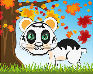 Image showing Animal panda cartoon on nature under tree
