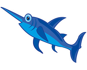 Image showing Cartoon of fish sword on white background is insulated