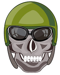 Image showing Skull of the person in defensive send military