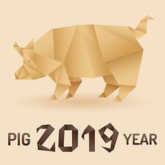 Image showing Chinese New Year 2019 Pig Origami