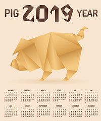 Image showing Chinese New Year 2019 Pig Origami Calendar