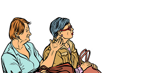 Image showing two elderly women discuss