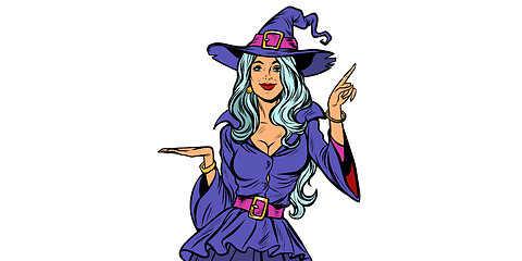 Image showing Beautiful witch. Announce Halloween Party