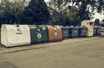 Image showing Vintage looking Waste sorting bin