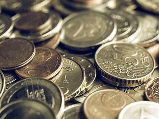 Image showing Vintage Euro coins