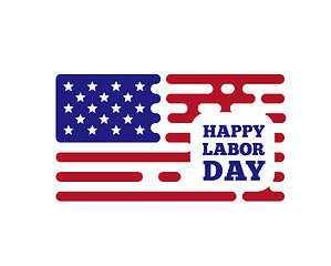 Image showing Happy labor day vector illustrtation with rouded lines