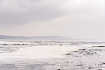 Image showing Floe on a frozen lake in the winter