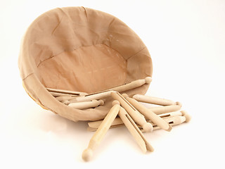 Image showing Clothespins in a Basket