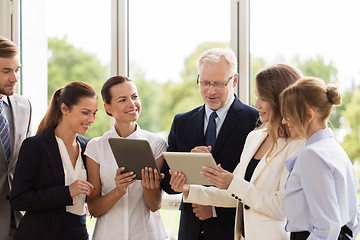 Image showing business people with tablet pc computers at office