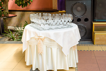 Image showing Table with champagne glasses