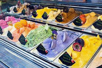 Image showing Flavors of ice cream in store