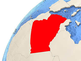 Image showing Algeria on globe