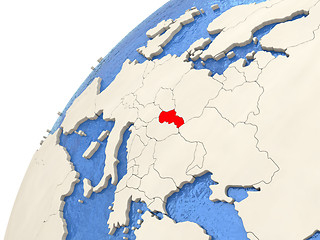 Image showing Slovakia on globe