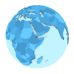 Image showing Djibouti on globe isolated