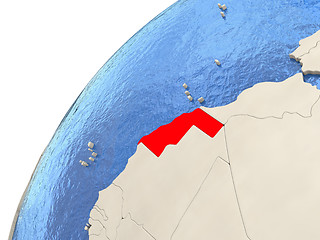 Image showing Western Sahara on globe