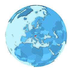 Image showing Slovenia on globe isolated