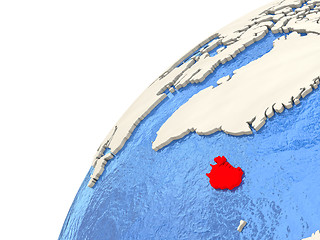 Image showing Iceland on globe