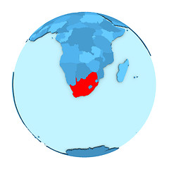 Image showing South Africa on globe isolated