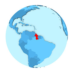 Image showing Guyana on globe isolated