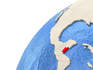 Image showing Belize on globe