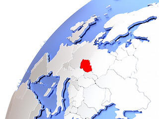 Image showing Czech republic on modern shiny globe