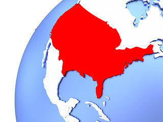 Image showing USA on modern shiny globe