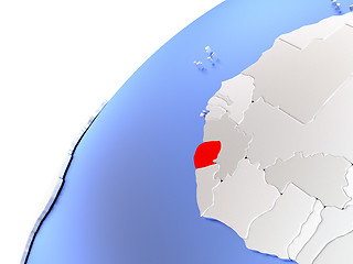 Image showing Sierra Leone on modern shiny globe