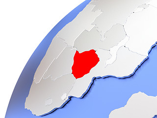 Image showing Zimbabwe on modern shiny globe