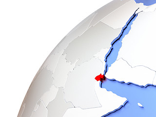 Image showing Djibouti on modern shiny globe