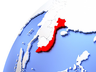 Image showing Vietnam on modern shiny globe