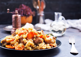 Image showing Fried Rice with Vegetables and Meat