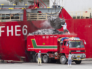 Image showing Truck loading tuna in Gensan City, the Philippines