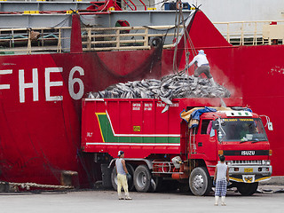 Image showing Truck loading tuna in Gensan City, the Philippines