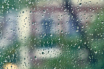 Image showing Rainy window surface