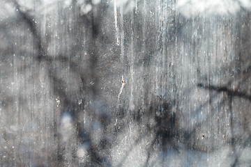 Image showing Textured background of the dirty window glass