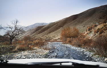 Image showing Road trip through the hills and mountains