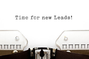 Image showing Time For New Leads Typewriter Sales Concept