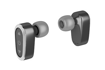 Image showing Black wireless in-ear headphones